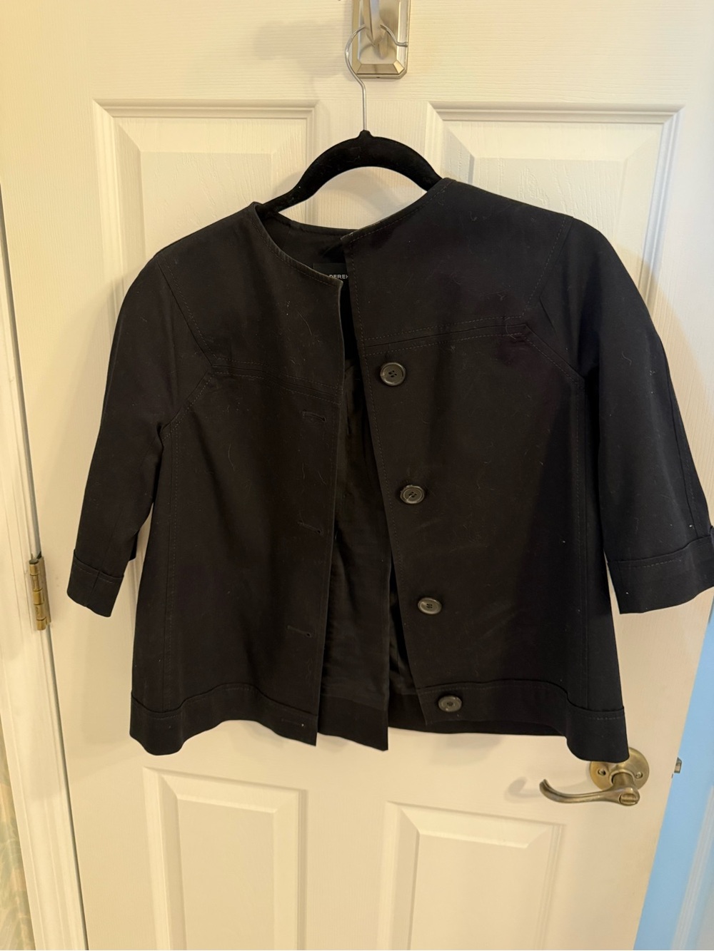 Derek Lam Black Cropped Button Jacket - Picture 2 of 5